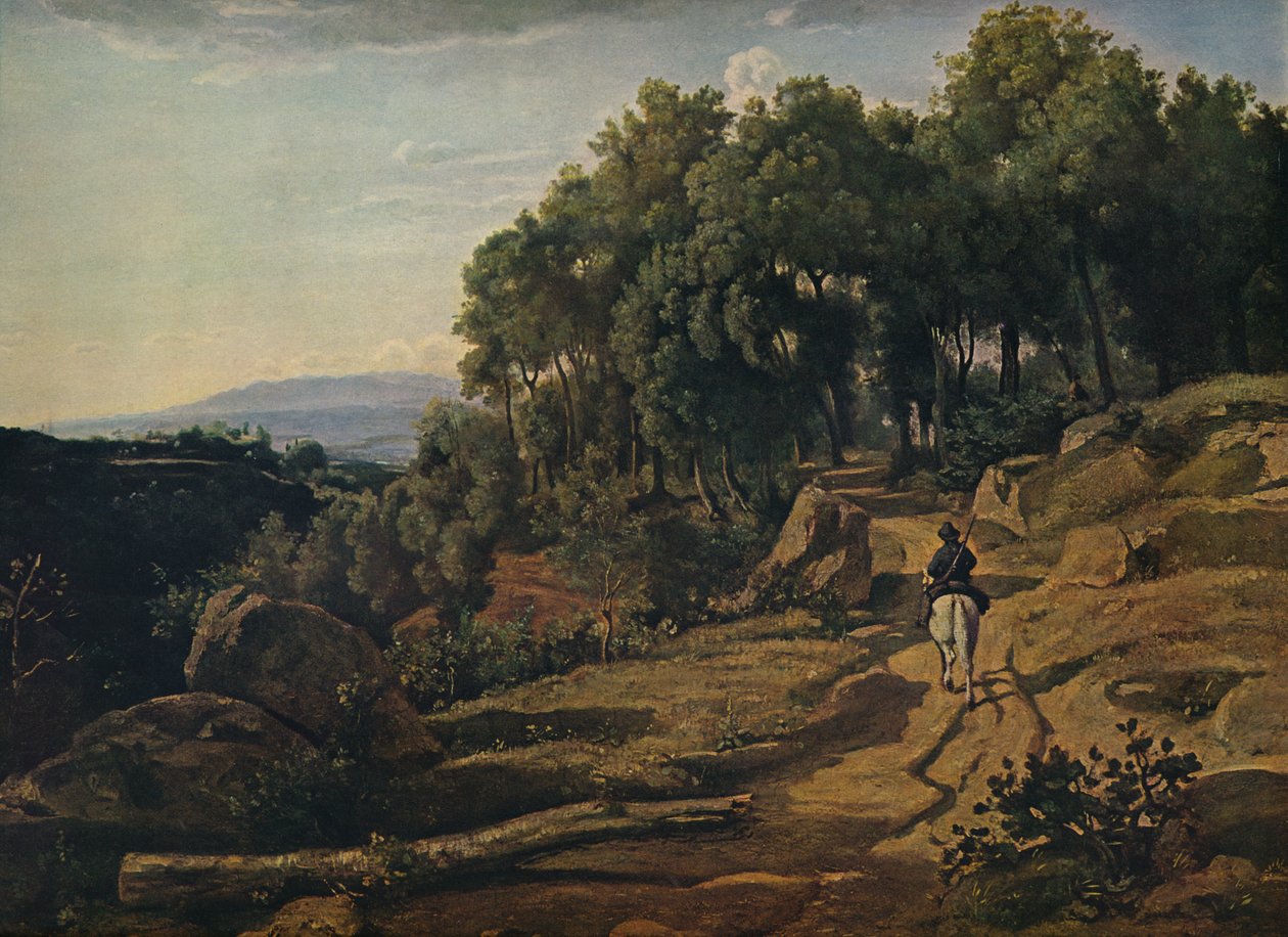 Widok w pobliżu Volterry, 1838 autorstwa Jean Baptiste Camille Corot