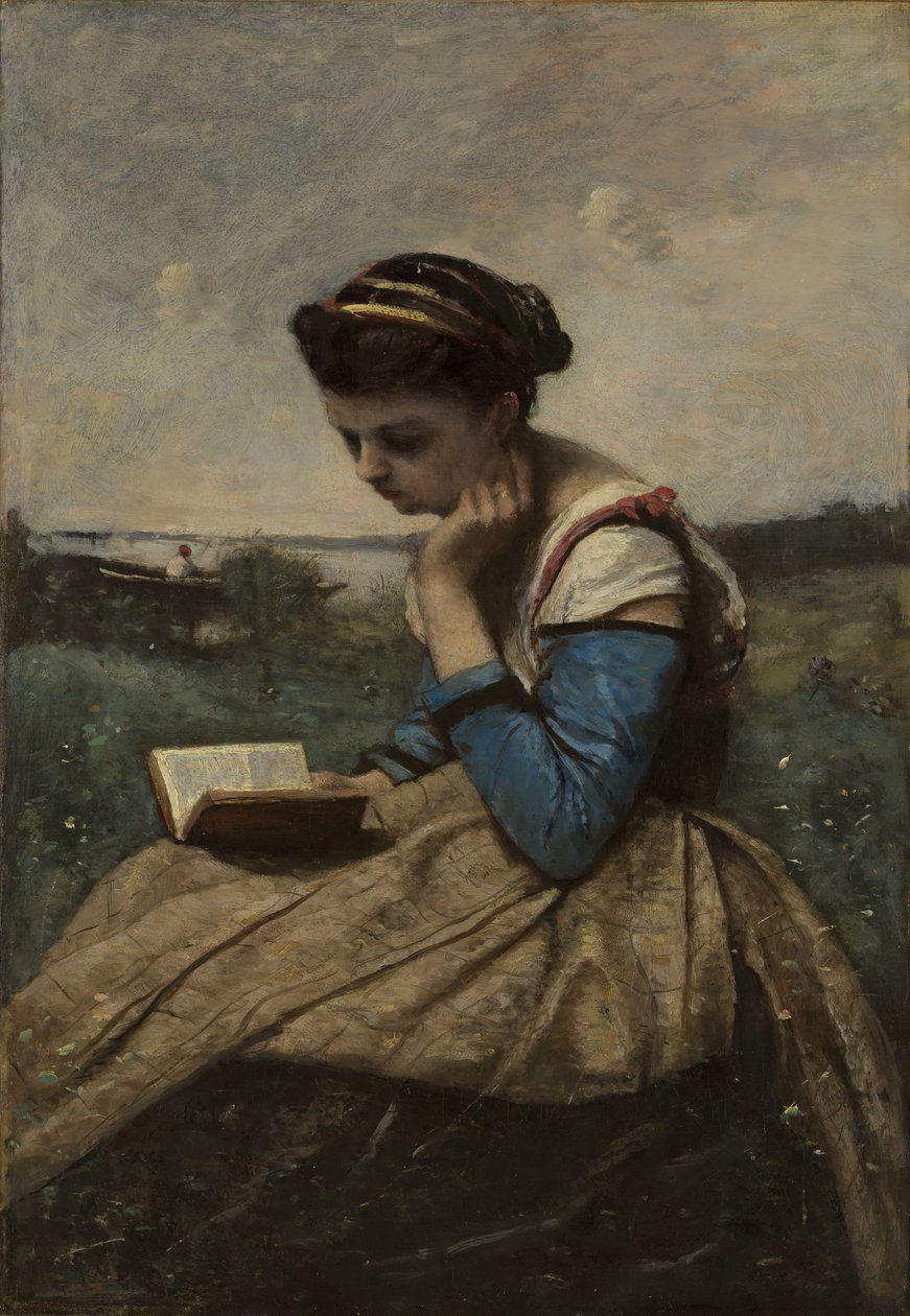 Kobieta czytająca, 1869 i 1870. autorstwa Jean Baptiste Camille Corot