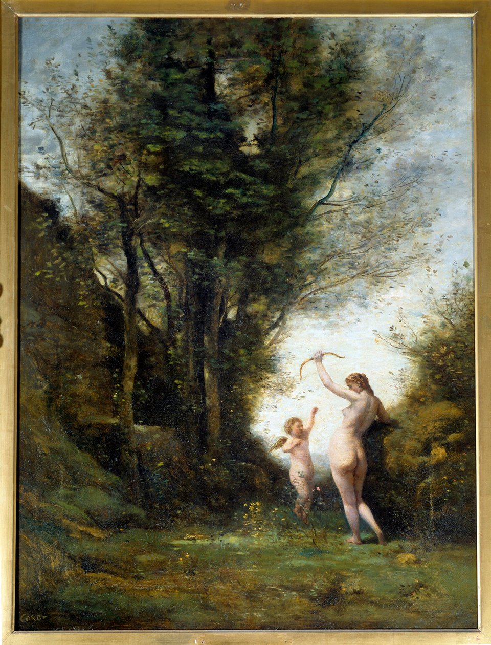 Nimfa bawiąca się miłością. Obraz Camille Corot (1796-1875) autorstwa Jean Baptiste Camille Corot