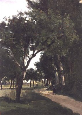 Aleja w lesie, niedaleko Chaville, ok. 1824 autorstwa Jean Baptiste Camille Corot
