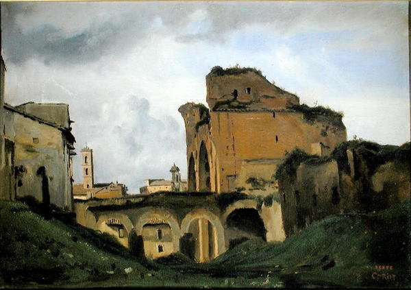 Bazylika Konstantyna, ok. 1826-27 (olej na płótnie) autorstwa Jean Baptiste Camille Corot