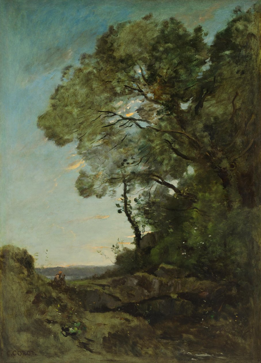 Treescape (wieczór) autorstwa Jean Baptiste Camille Corot