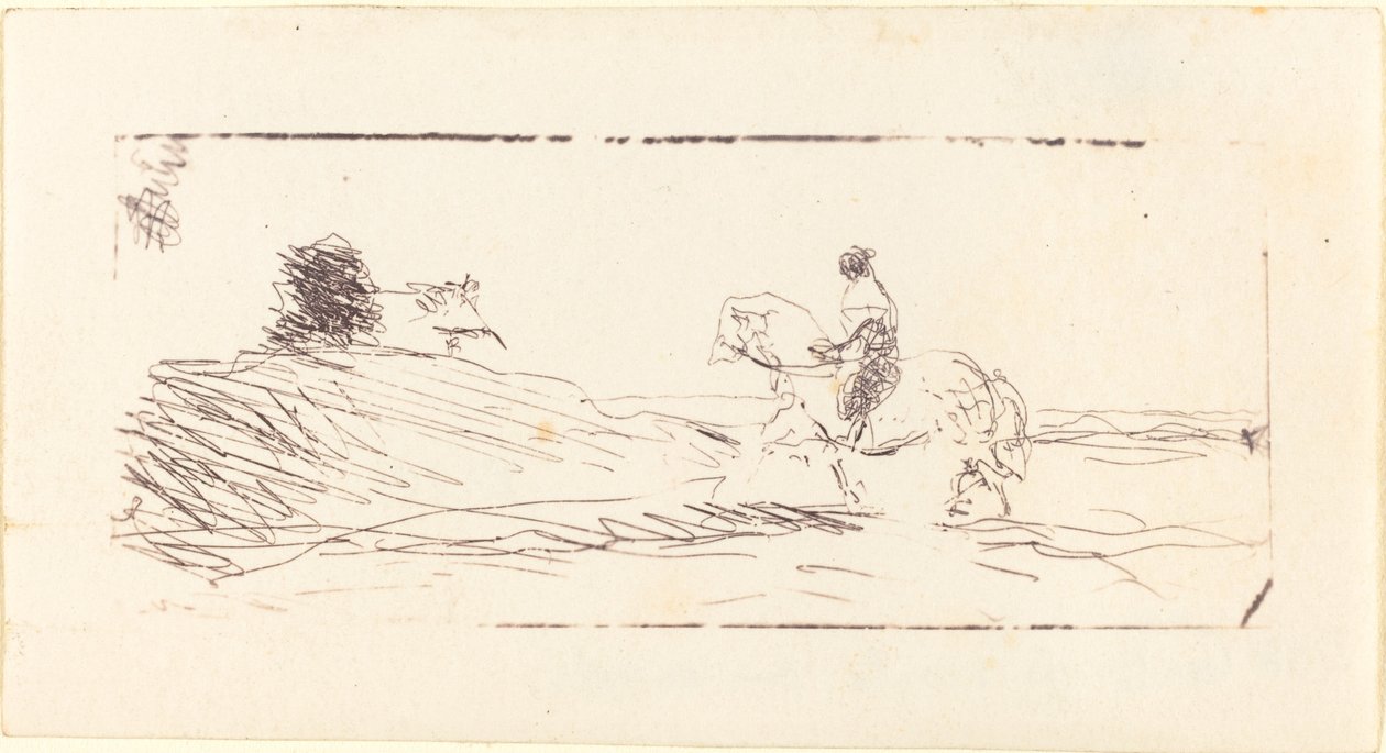 Carte-de-visit z Horseman autorstwa Jean Baptiste Camille Corot