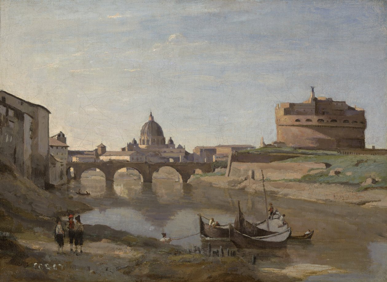 Castel Sant "Angelo, Rzym, ok. 1830-32 autorstwa Jean Baptiste Camille Corot