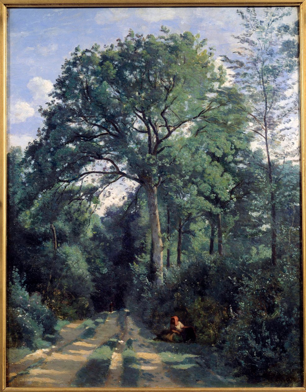 Miasto Avray, Wejście do lasu z powozem Obraz Camille Corot (1796-1875) 1924 Edynburg, galeria narodowa autorstwa Jean Baptiste Camille Corot