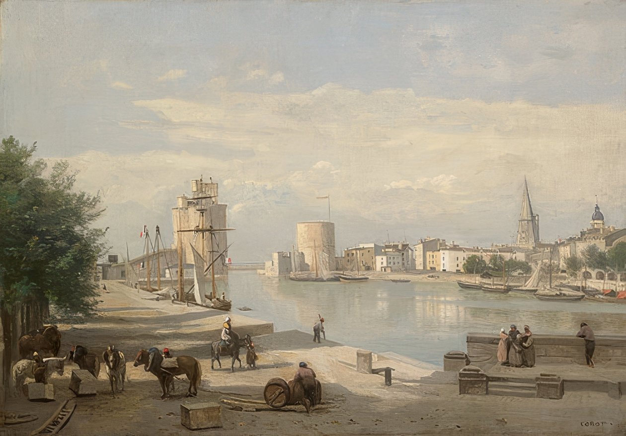 Port La Rochelle. 1851 autorstwa Jean Baptiste Camille Corot