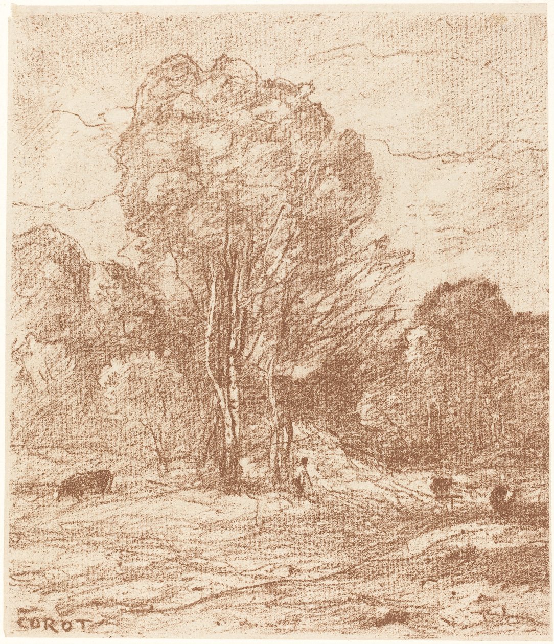 Uśpione bydło Akademik krów, 1871. autorstwa Jean Baptiste Camille Corot