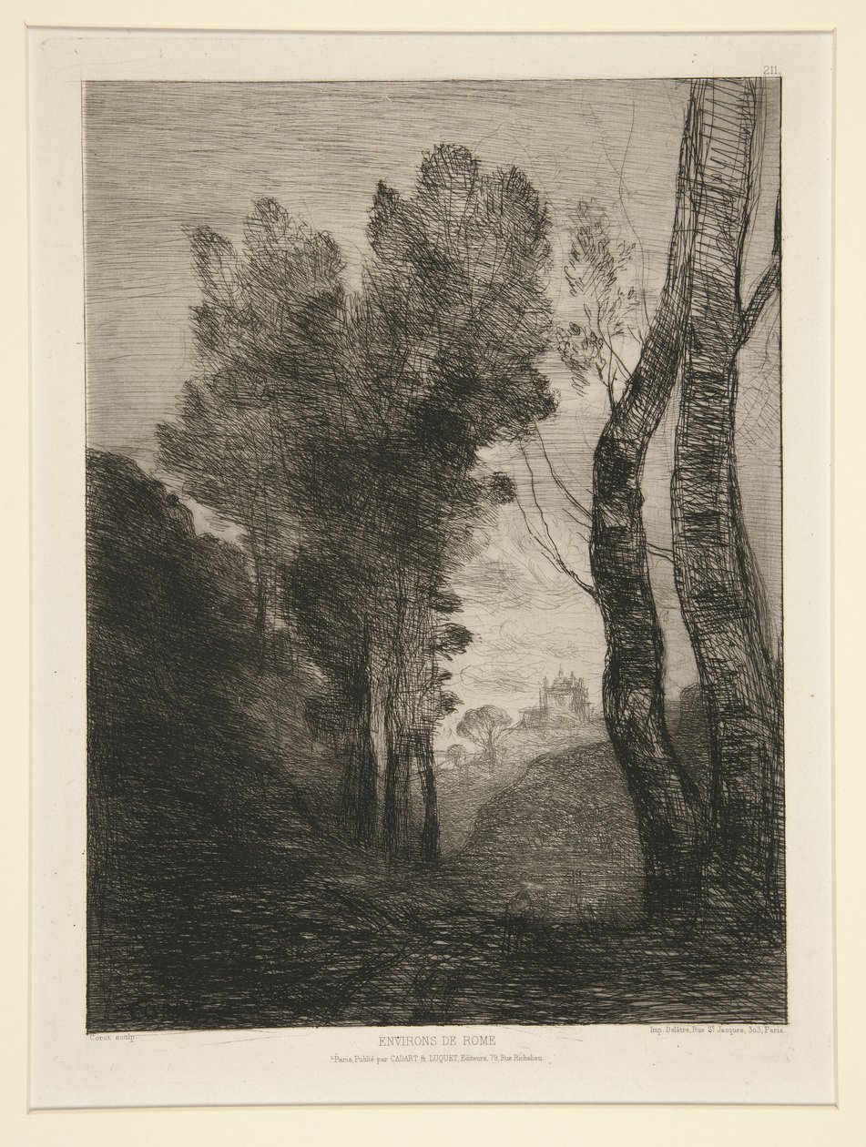 Okolice Rzymu (W pobliżu Rzymu) autorstwa Jean Baptiste Camille Corot