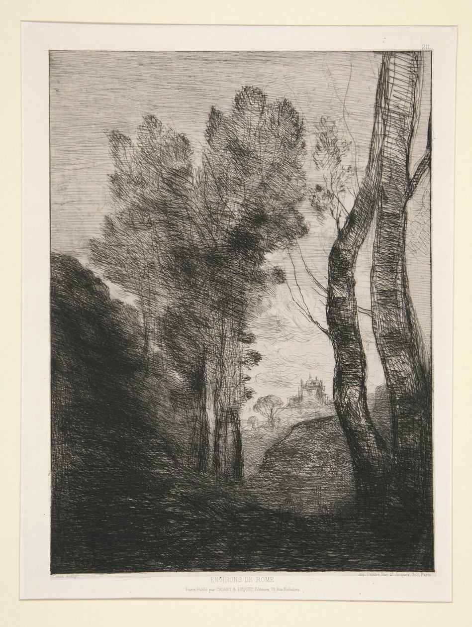 Okolice Rzymu (W pobliżu Rzymu) autorstwa Jean Baptiste Camille Corot