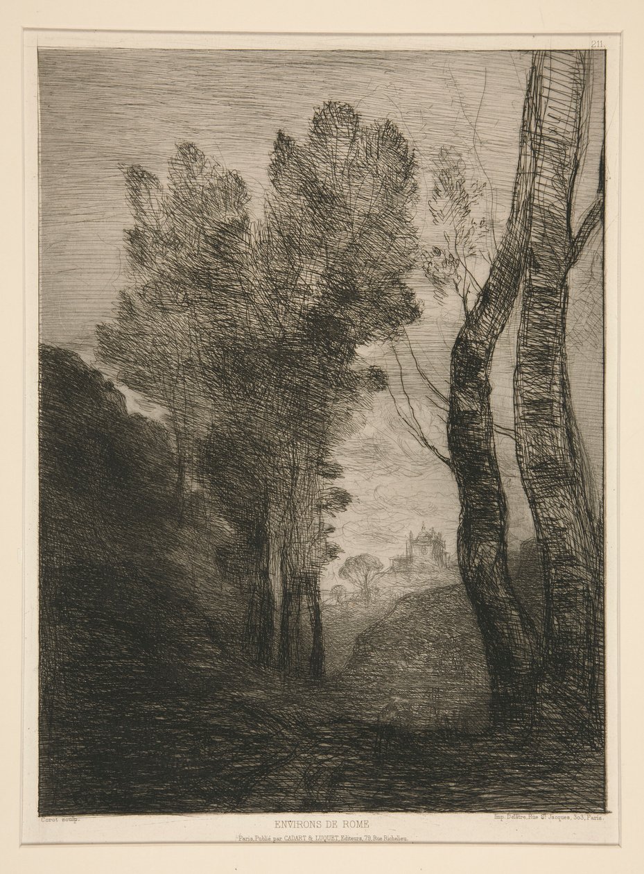 Okolice Rzymu (W pobliżu Rzymu) autorstwa Jean Baptiste Camille Corot