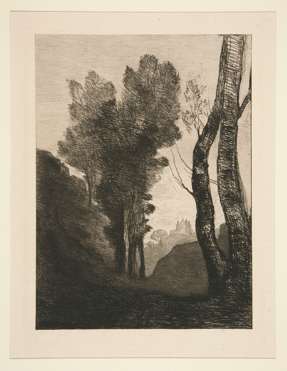 Okolice Rzymu (W pobliżu Rzymu) autorstwa Jean Baptiste Camille Corot