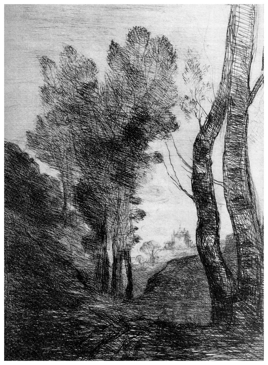 Okolice Rzymu, c1815-1865, 1924 autorstwa Jean Baptiste Camille Corot