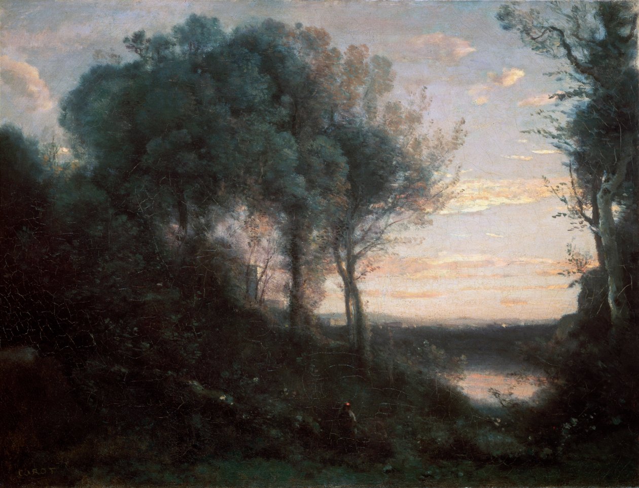 Wieczór, lata 1850-1860. autorstwa Jean Baptiste Camille Corot