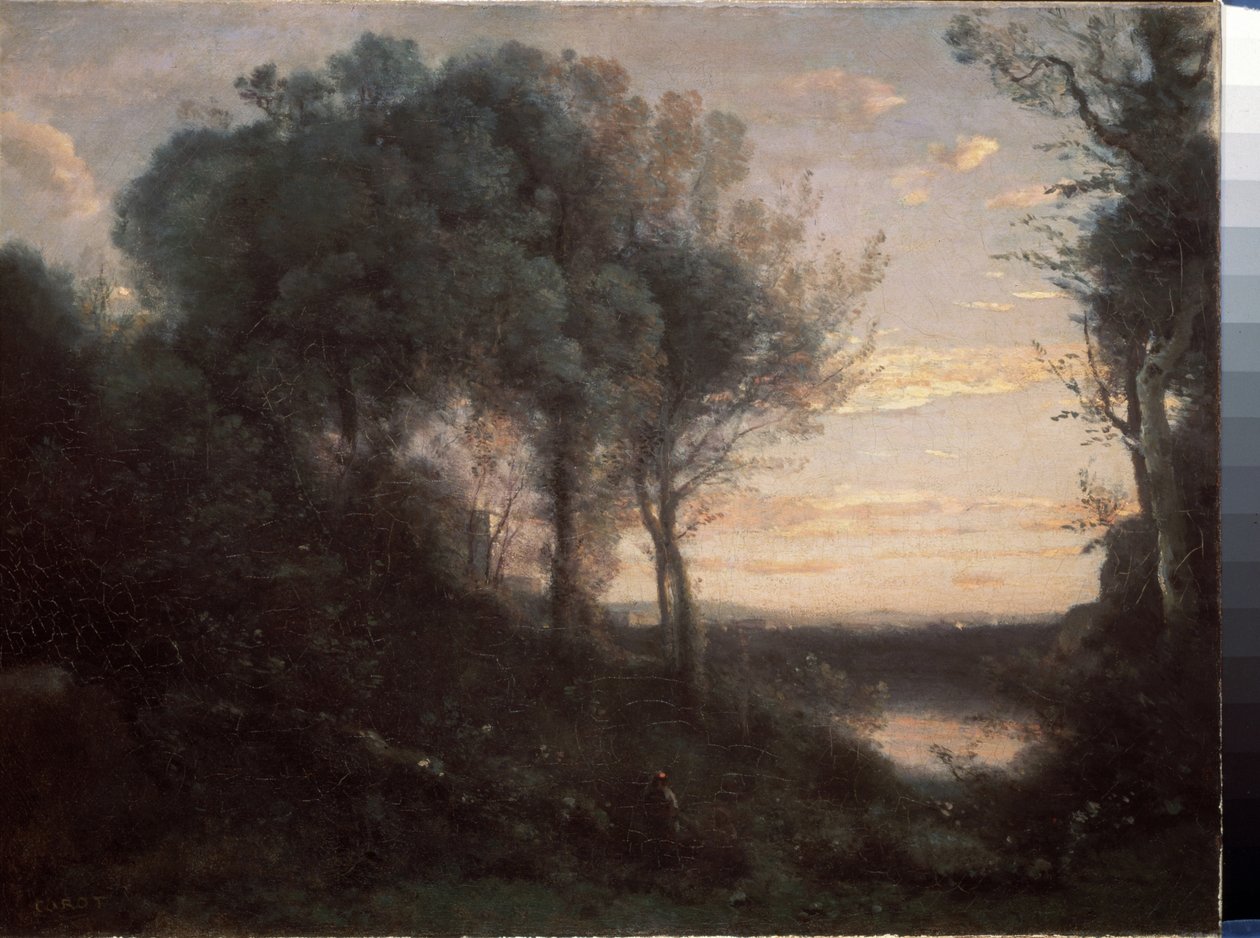 Wieczór, ok. 1860 (olej na płótnie) autorstwa Jean Baptiste Camille Corot