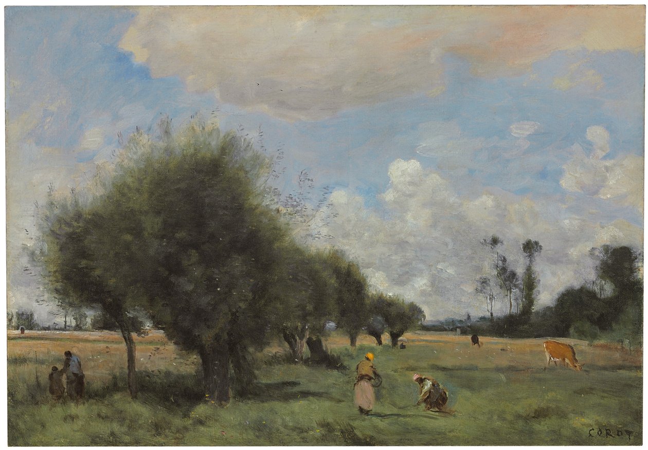 Pola w pobliżu Étampes, ok. 1855-60 autorstwa Jean Baptiste Camille Corot