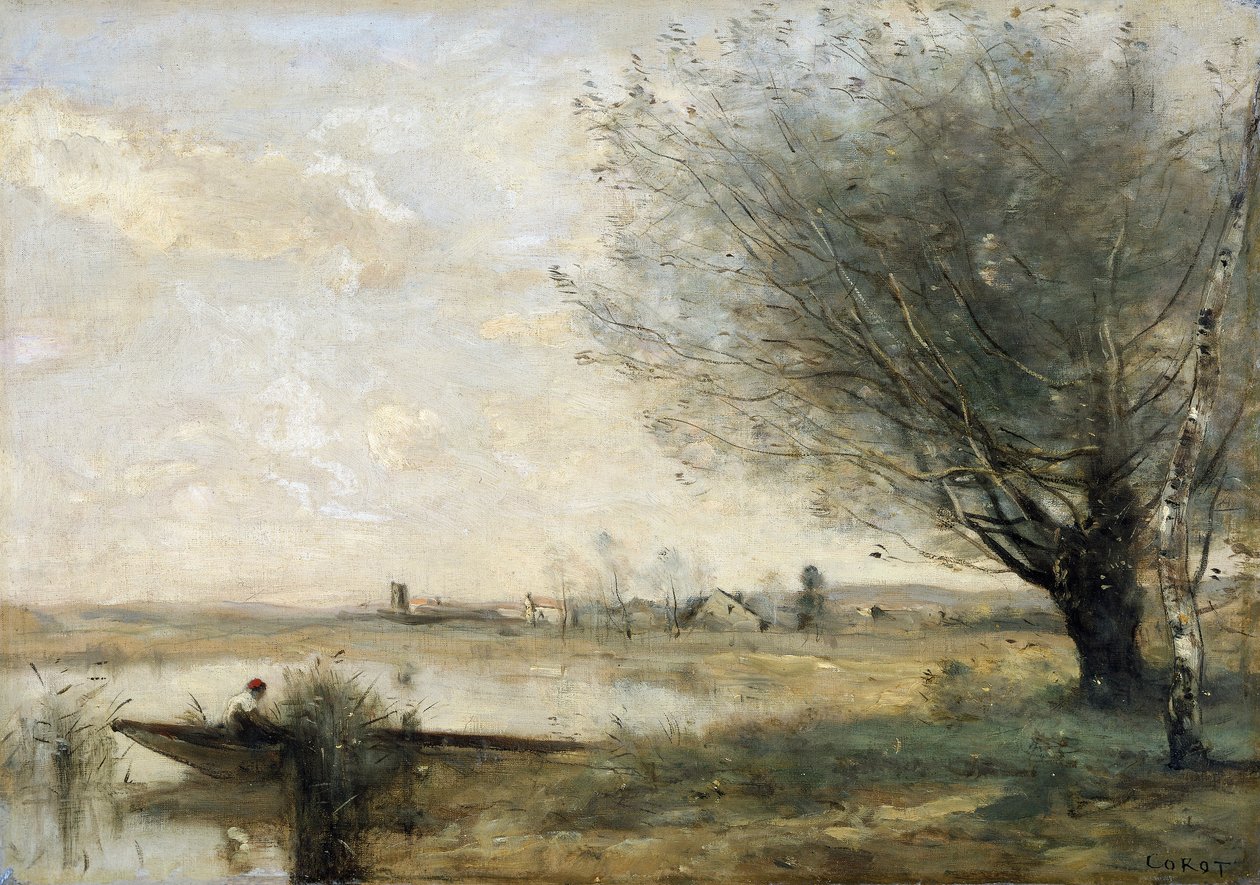 „Rybak zacumowany na brzegu”, 1865-70. autorstwa Jean Baptiste Camille Corot