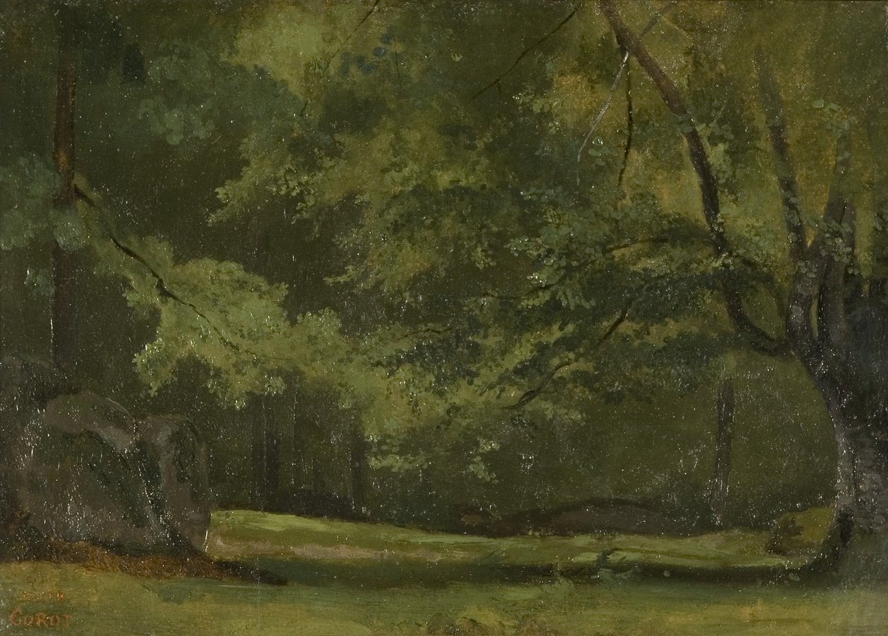 Fontainebleau - w lesie, ok. godz. 1823-24 autorstwa Jean Baptiste Camille Corot