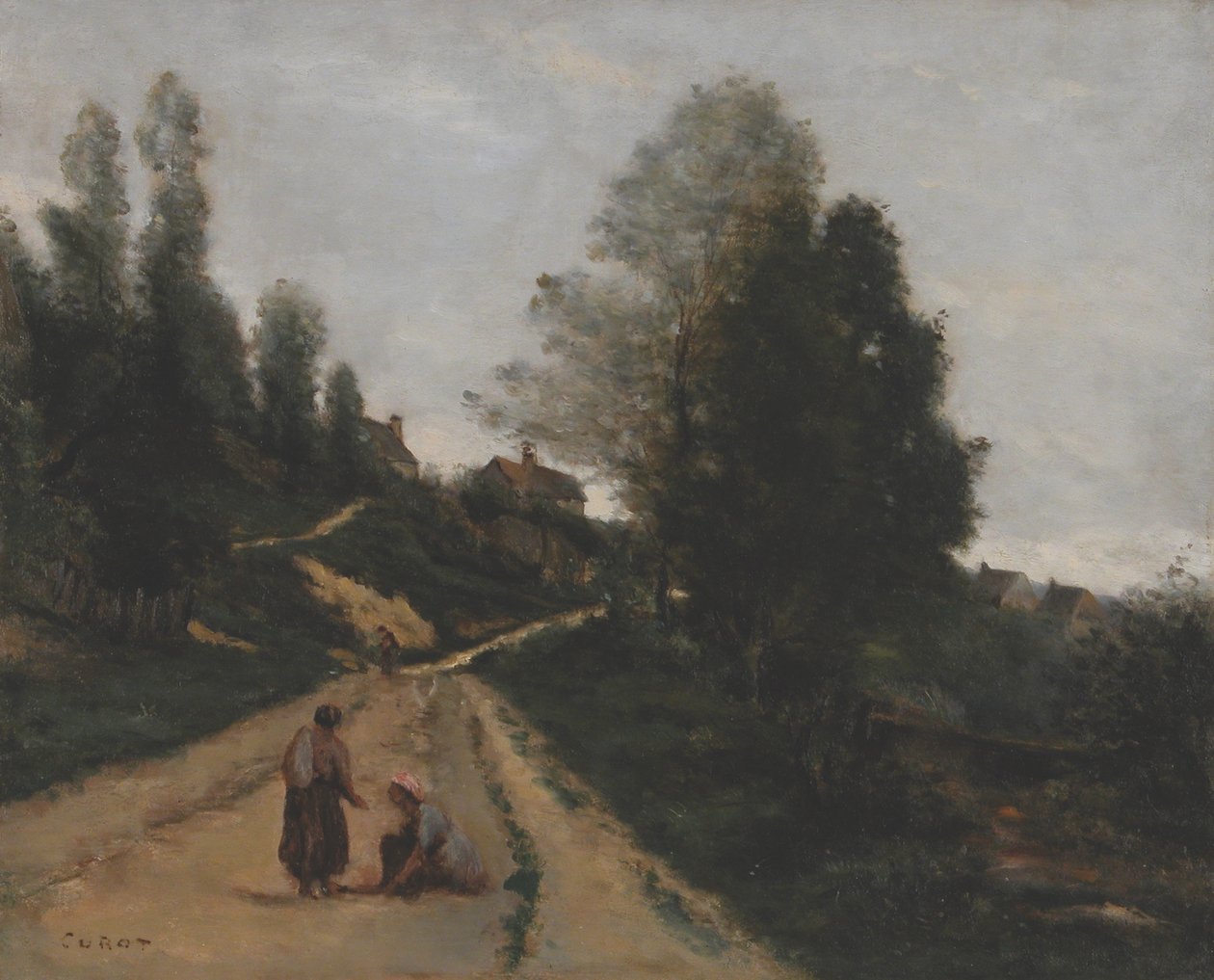 Francuski: Gouvieux, près Chantilly. Ścieżka w górę autorstwa Jean Baptiste Camille Corot