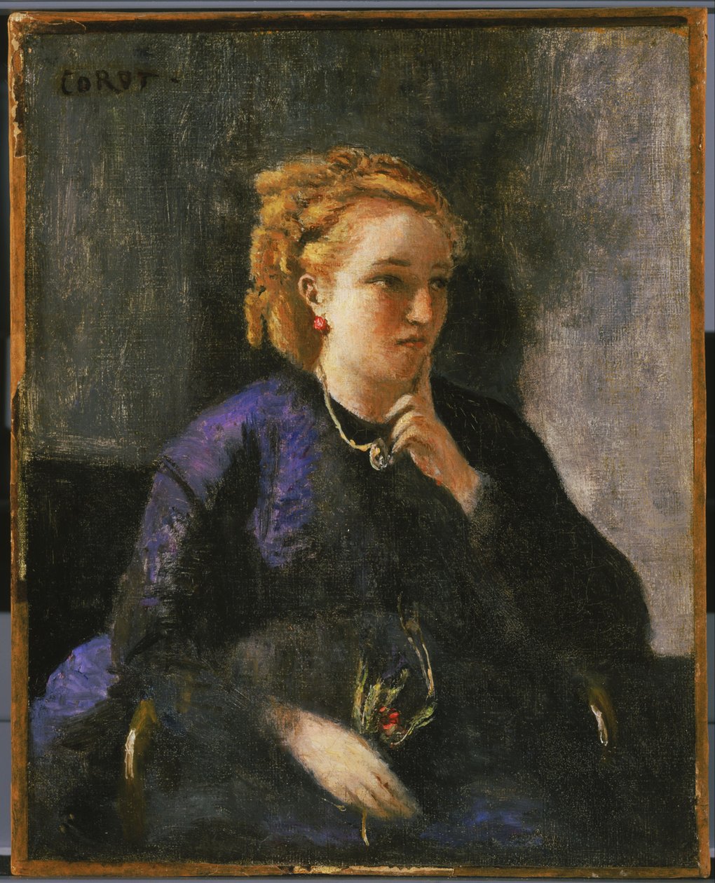 Francuski:  Portrait de femme Portret kobiety autorstwa Jean Baptiste Camille Corot