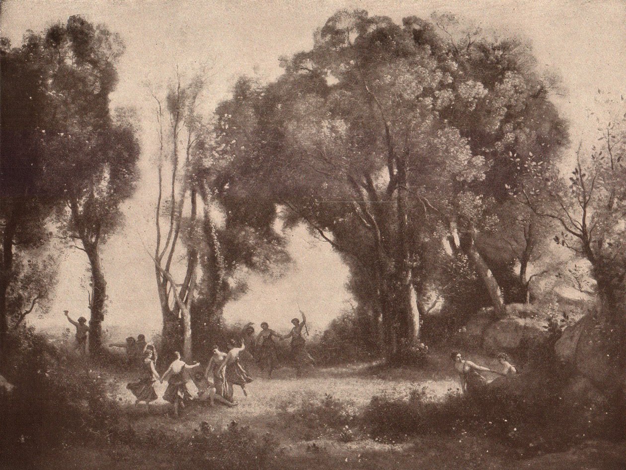 Niemiecki: Tanz der Nymphen Poranny. Taniec nimf autorstwa Jean Baptiste Camille Corot