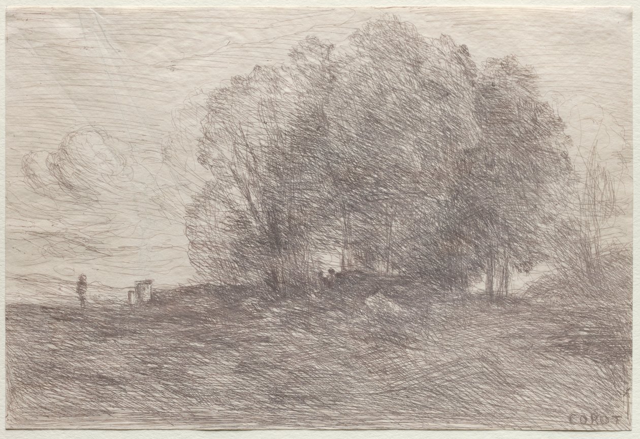 Grupa Drzew, 1858. autorstwa Jean Baptiste Camille Corot