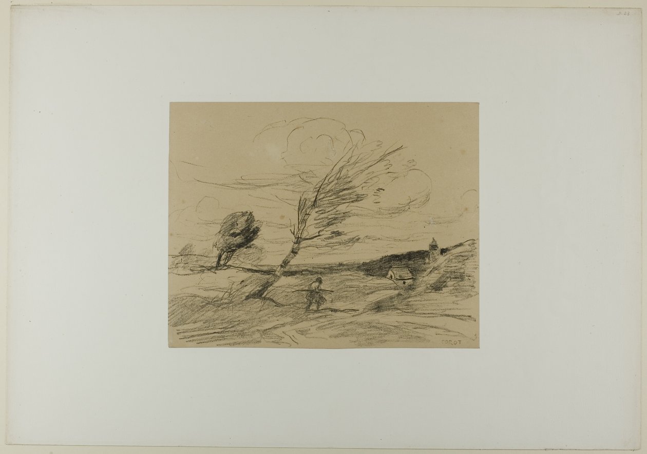 Podmuch wiatru autorstwa Jean Baptiste Camille Corot
