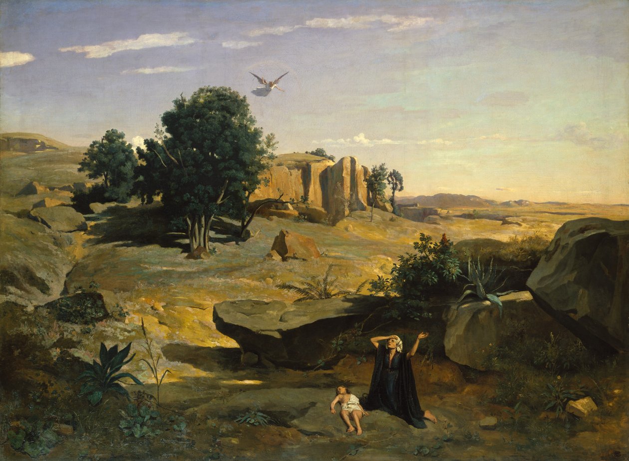 Hagar na pustyni, 1835. autorstwa Jean Baptiste Camille Corot