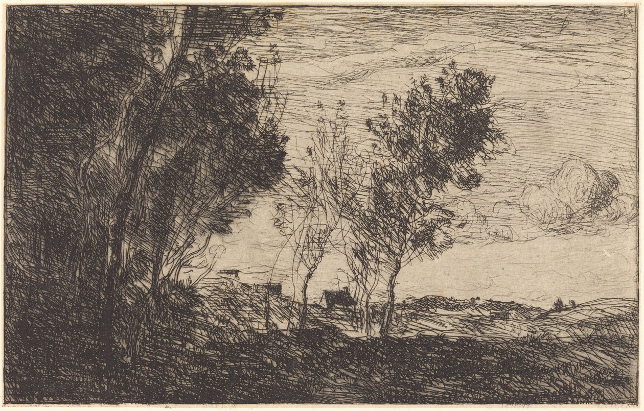 Na wydmach: Pamiątka Hagi Na wydmach: Pamiątka Lasów Haskich, 1869. autorstwa Jean Baptiste Camille Corot