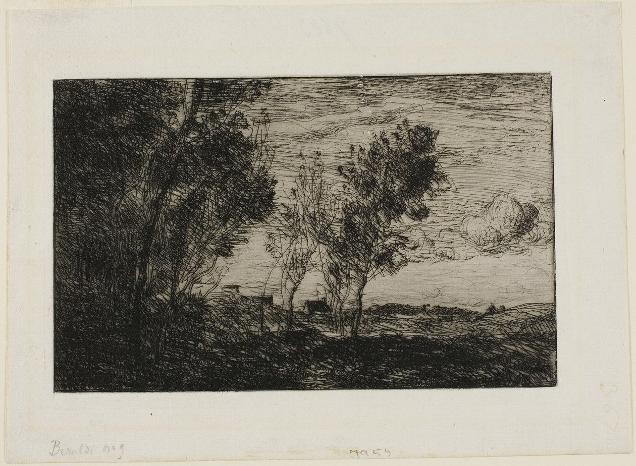 Na wydmach: Pamiątka z lasów Hagi autorstwa Jean Baptiste Camille Corot