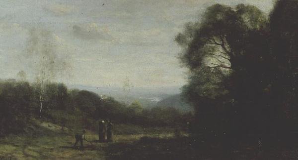 Na wzgórzach nad Ville DAvray autorstwa Jean Baptiste Camille Corot