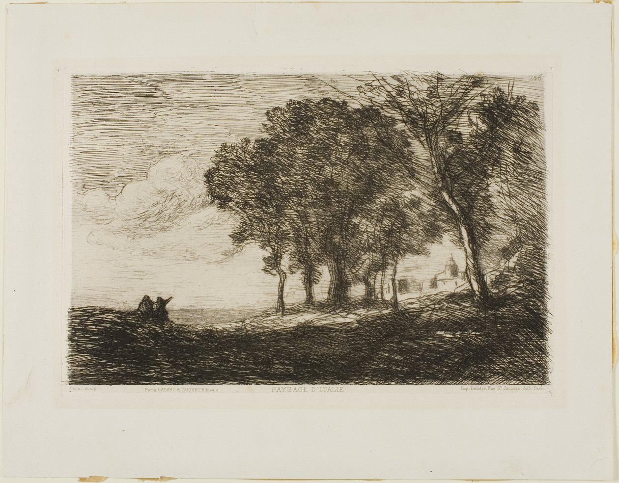Włoski krajobraz autorstwa Jean Baptiste Camille Corot