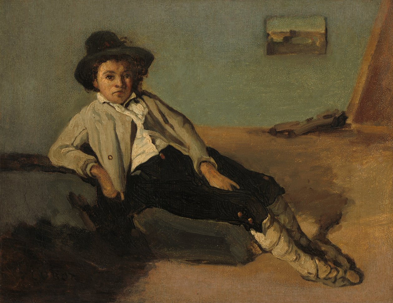 Włoski chłopski chłopiec autorstwa Jean Baptiste Camille Corot