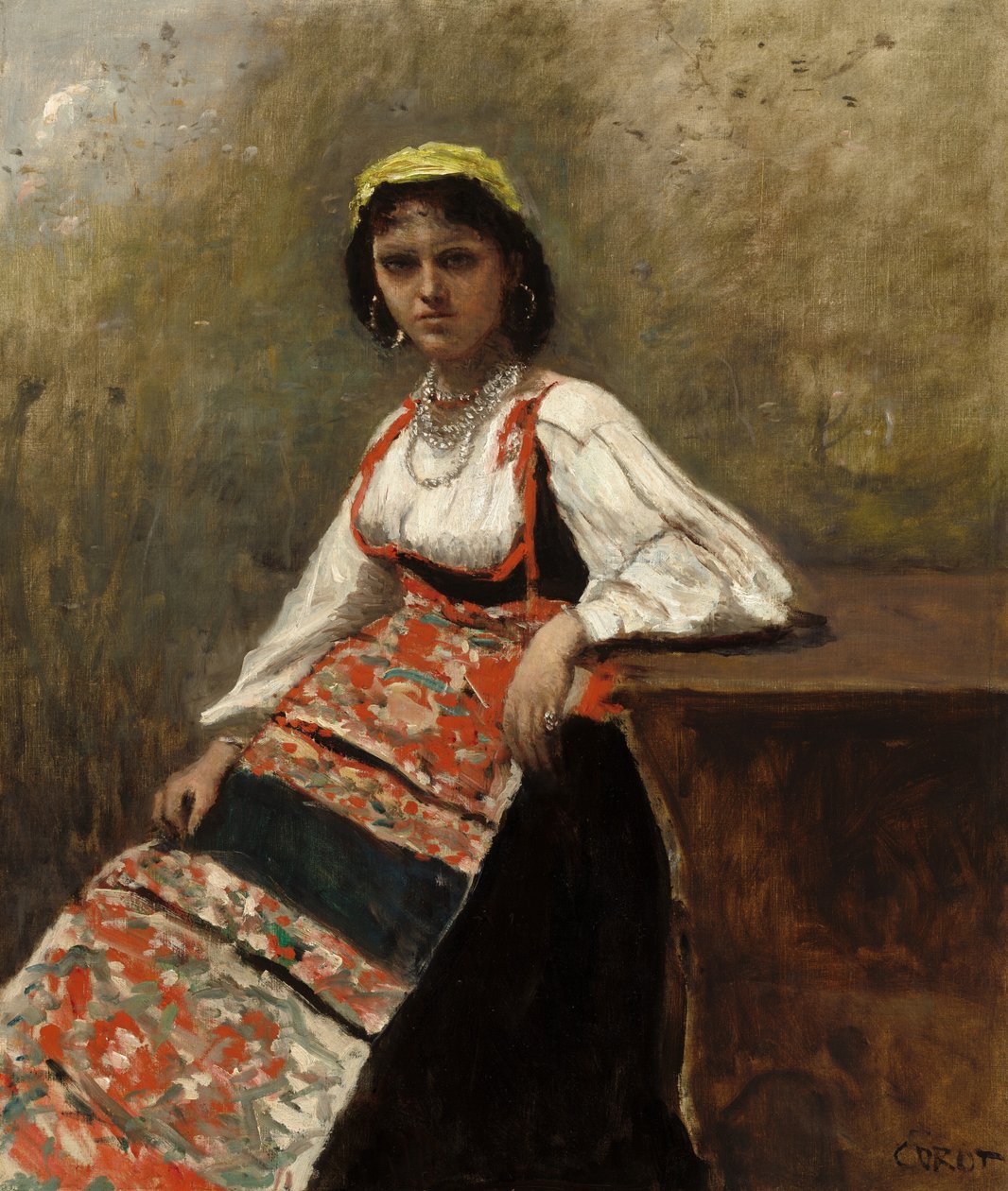 Włoszka La Morieri, ca. 1872 autorstwa Jean Baptiste Camille Corot