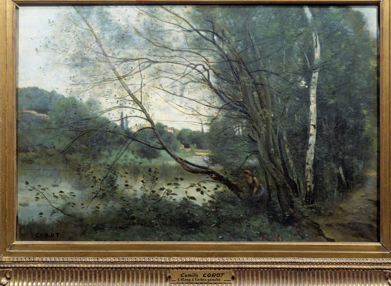 Staw z lizanym drzewem Obraz Camille Corot (1796-1875) XIX w. Reims, Musee des Beaux Arts autorstwa Jean Baptiste Camille Corot