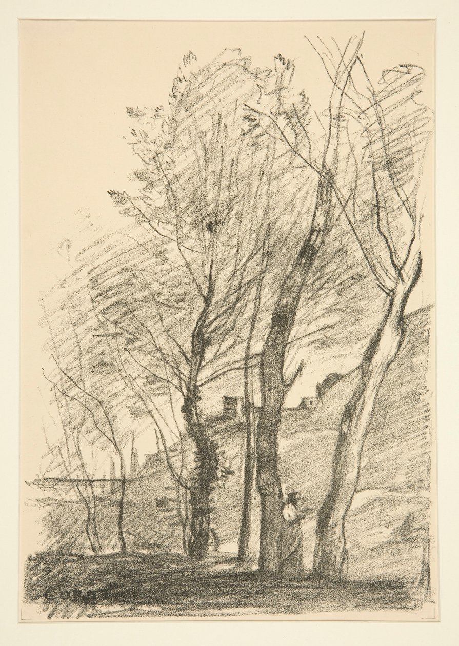 La Lecture sous les arbres (Czytanie pod drzewami) autorstwa Jean Baptiste Camille Corot