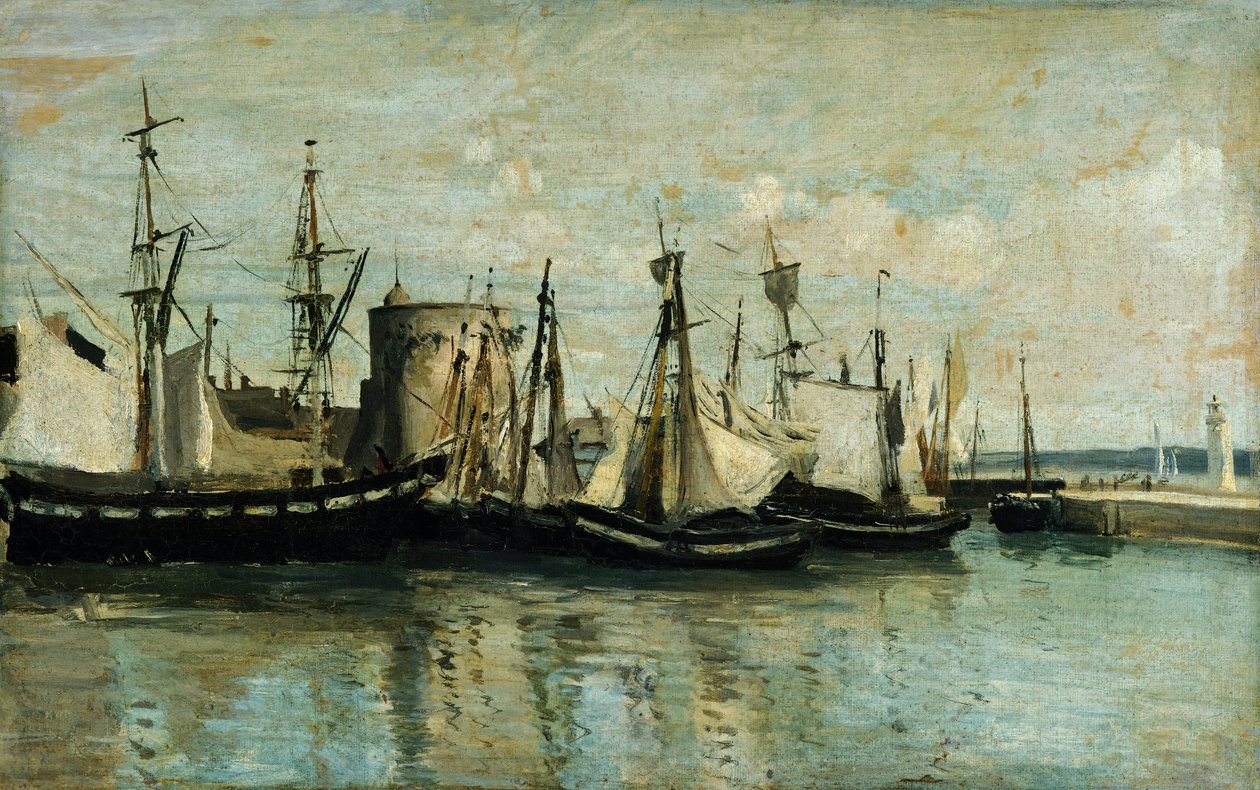 La Rochelle, wejście do suchego doku autorstwa Jean Baptiste Camille Corot