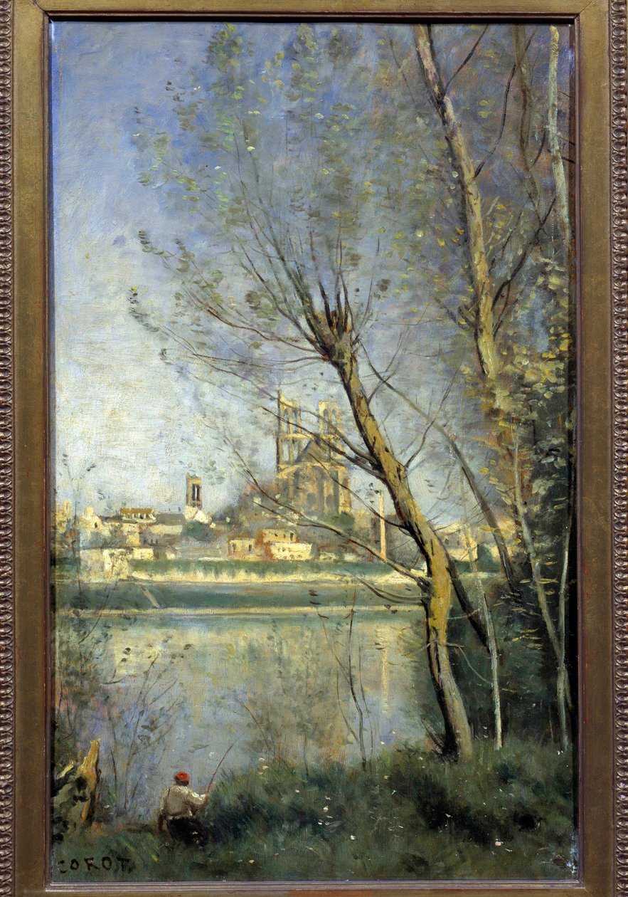 Katedra w Mantes (Mantes-la-Jolie Yvelines) Obraz Camille Corot (1796-1875) 1865 nd. 0,5x0,31 m Reims, Muzeum Sztuk Pięknych autorstwa Jean Baptiste Camille Corot