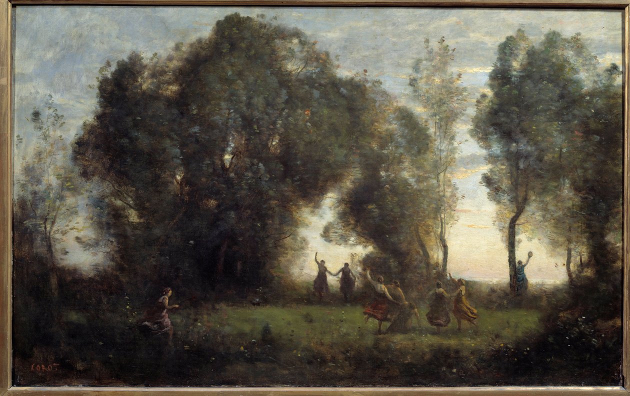Obraz „Taniec nimf” Camille Corot (1796-1875) 1860 Nd. 0,47x0,77 m Paryż, muzeum orsay autorstwa Jean Baptiste Camille Corot