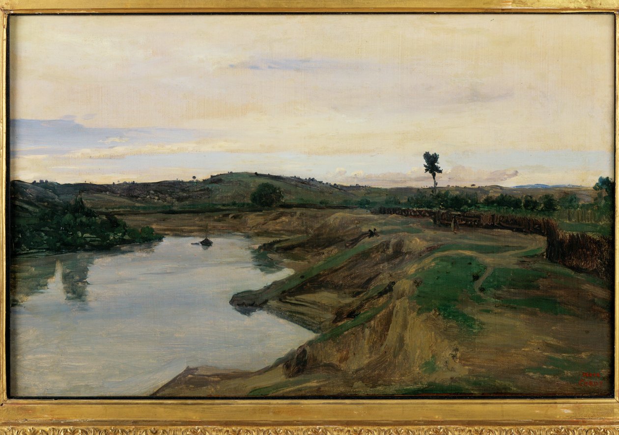 Spacer z Poussinem, Rzym ... autorstwa Jean Baptiste Camille Corot