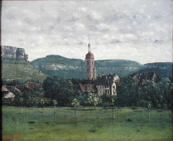Pejzaż z kościołem (olej na płótnie) autorstwa Jean Baptiste Camille Corot