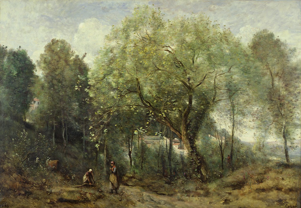 Le Catalpa, wspomnienie Ville-dAvray, 1869 autorstwa Jean Baptiste Camille Corot