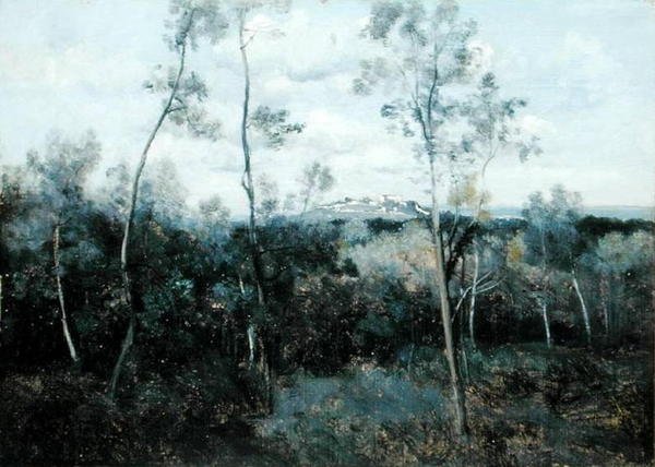 Le Mont Valerian (olej na panelu) autorstwa Jean Baptiste Camille Corot