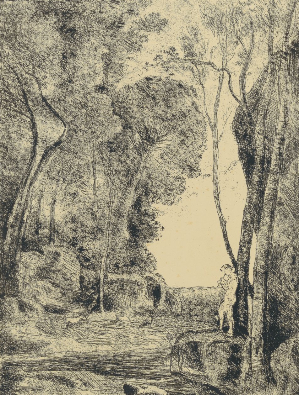 Mały pasterz, panel 1 autorstwa Jean Baptiste Camille Corot