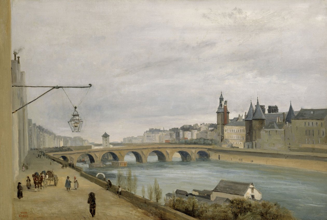 Pont au Change widziany z Quai de Gesvres (1830), ok. 1830 (olej na płótnie) autorstwa Jean Baptiste Camille Corot