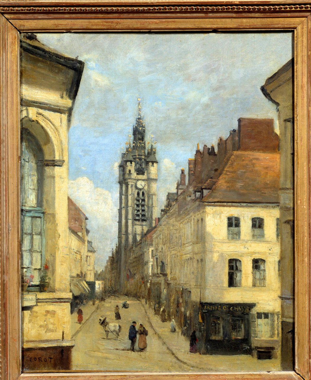 Dzwonnica Douai Obraz Camille Corot (1796-1875) 1871 nd. 0,46x0,38m autorstwa Jean Baptiste Camille Corot