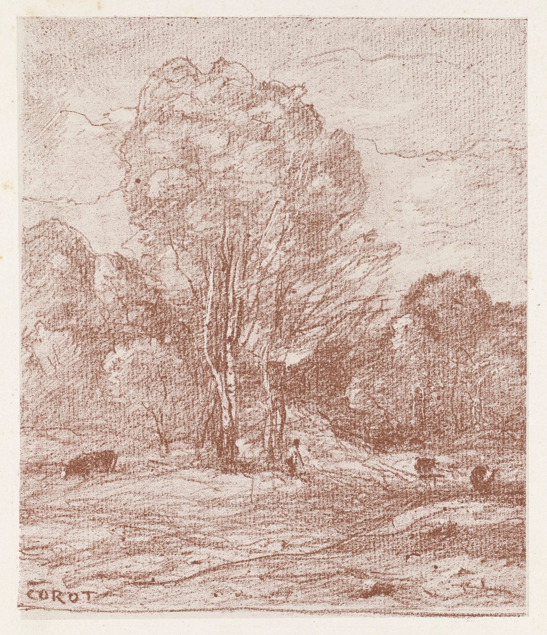 Pastwisko dla krów autorstwa Jean Baptiste Camille Corot