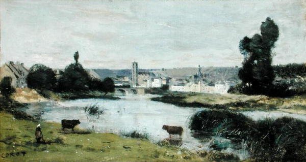 Les Chateaux (olej na płótnie) autorstwa Jean Baptiste Camille Corot