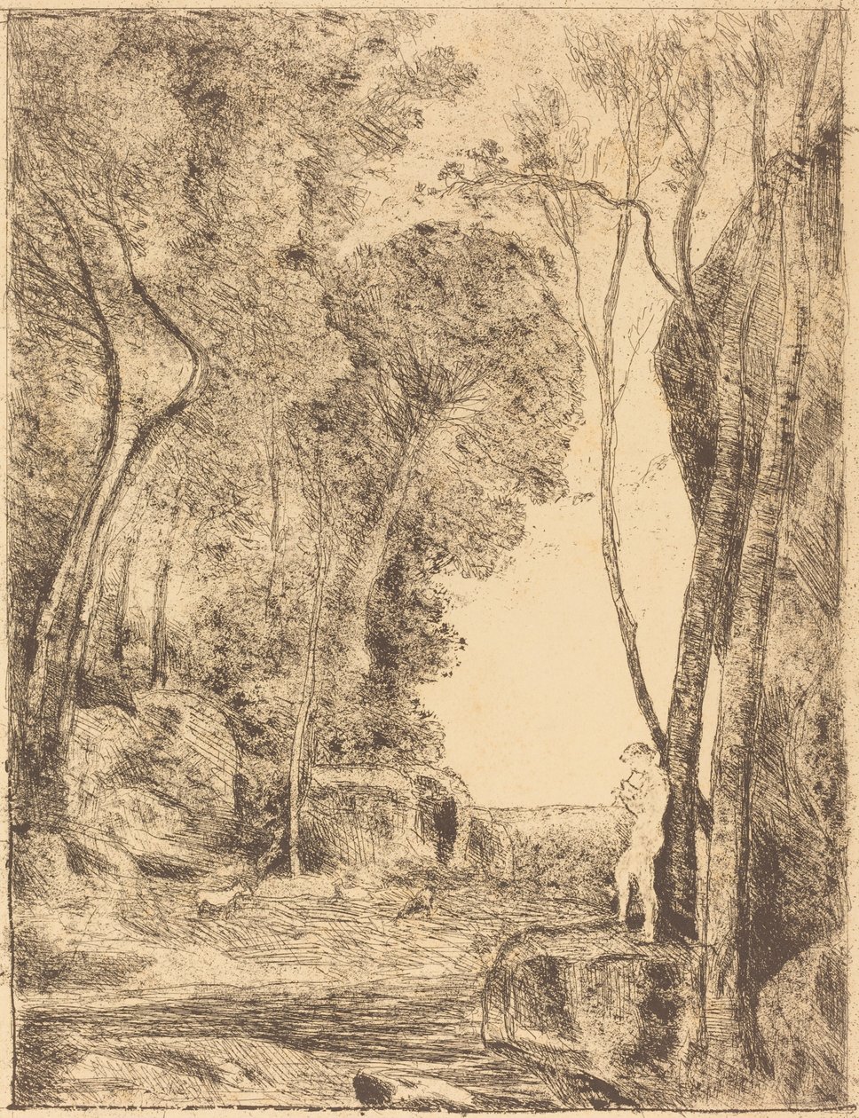 Mały Pasterz, I Talerz (Le Petit Berger) autorstwa Jean Baptiste Camille Corot