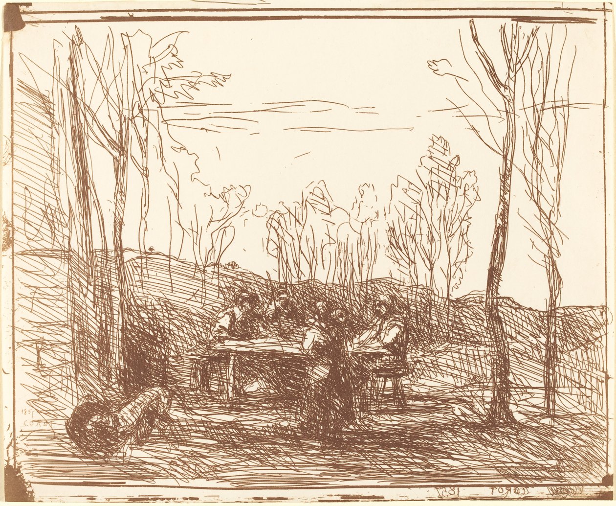 Obiad na Polanie autorstwa Jean Baptiste Camille Corot