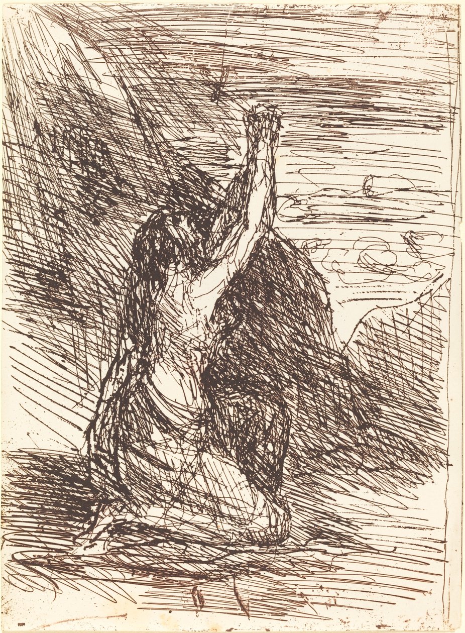 Maria Magdalena klęcząca Madeleine a genoux, 1858. autorstwa Jean Baptiste Camille Corot